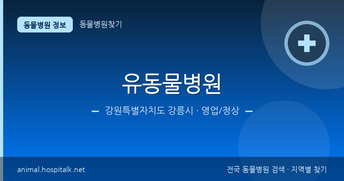 강원특별자치도 강릉시 유동물병원 동물병원 정보