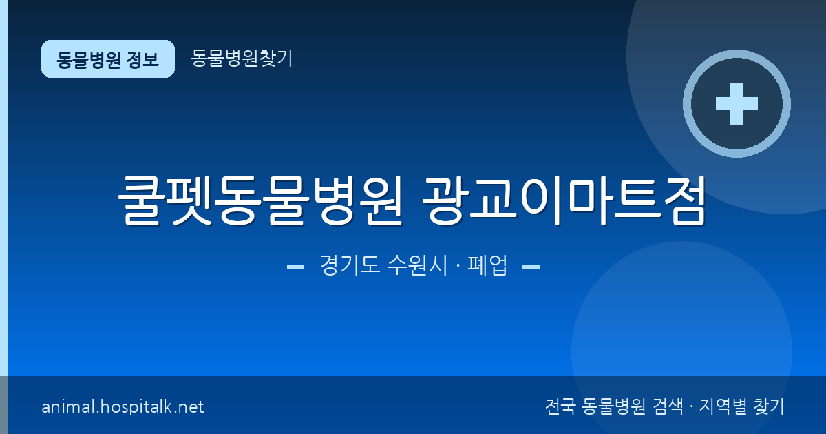 경기도 수원시 쿨펫동물병원 광교이마트점 동물병원 정보