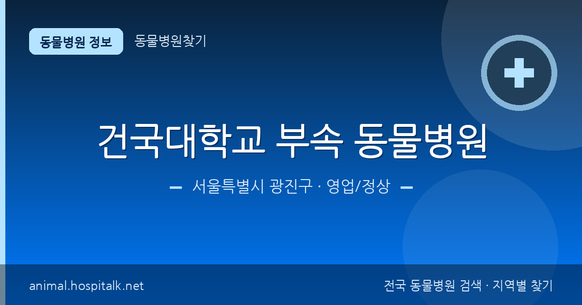 서울특별시 광진구 건국대학교 부속 동물병원 동물병원 정보