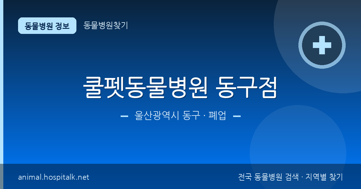울산광역시 동구 쿨펫동물병원 동구점 동물병원 정보